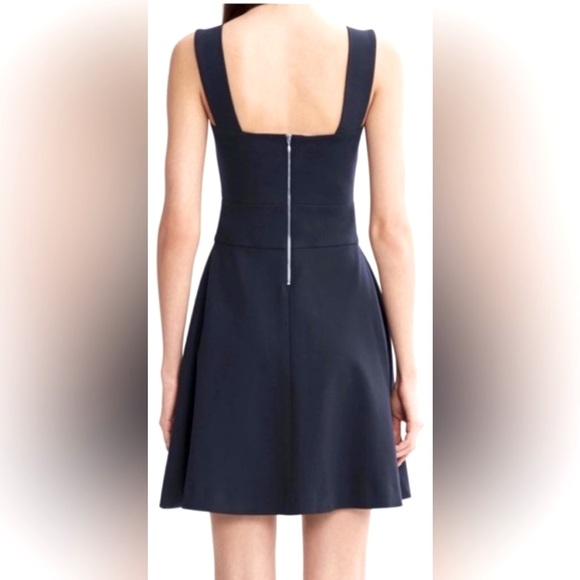 Banana Republic × Milly Collab Square Neck Fit & Flare Navy Knit Dress - Picture 5 of 7